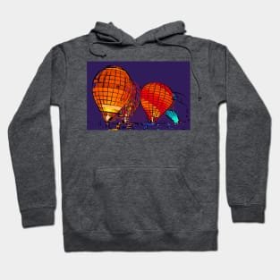 Night Glow Hot Air Balloons In Abstract Hoodie